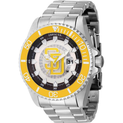 Invicta Men's Quartz Watch - MLB San Diego Padres Date Silver Steel Bracelet | 43476 ,