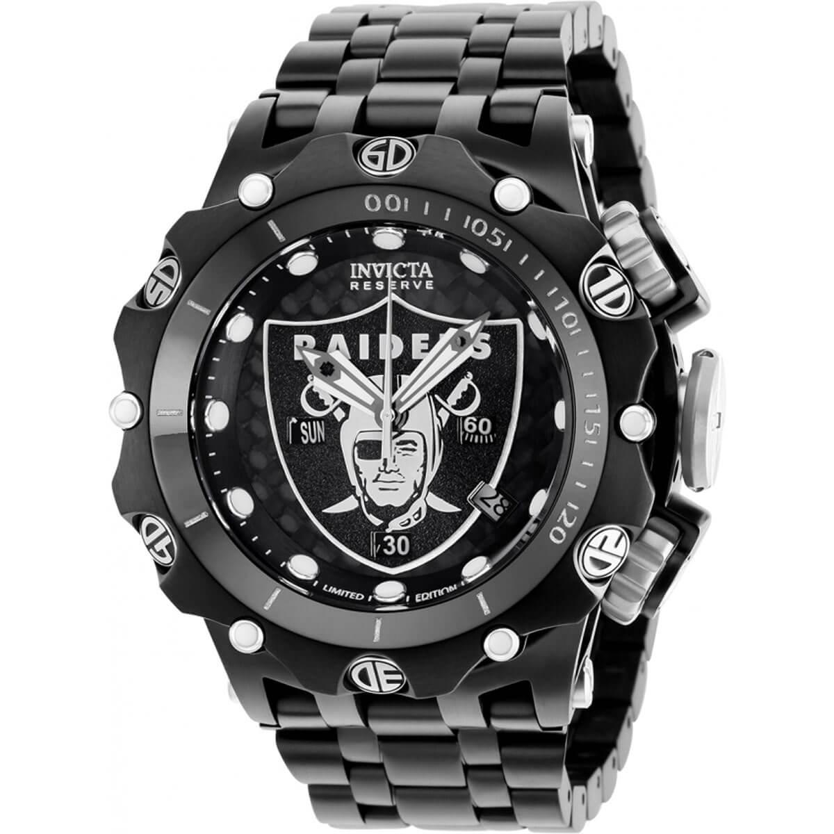 Invicta Men's Quartz Watch - NFL Las Vegas Raiders Chrono Black SS