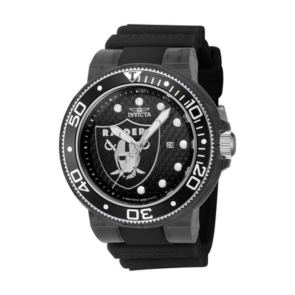 Invicta Men's Quartz Watch - NFL Las Vegas Raiders Rotating Bezel Black Strap | 41473 ,