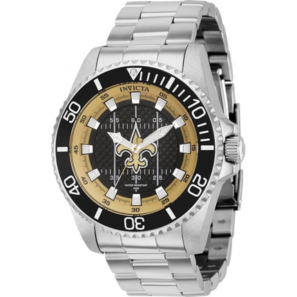 Invicta Men's Quartz Watch - NFL New Orleans Saints Stainless Steel Bracelet | 36941 ,