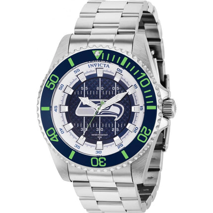 Invicta Men's Quartz Watch - NFL Seattle Seahawks SS Bracelet Rotating Bezel | 36927 ,