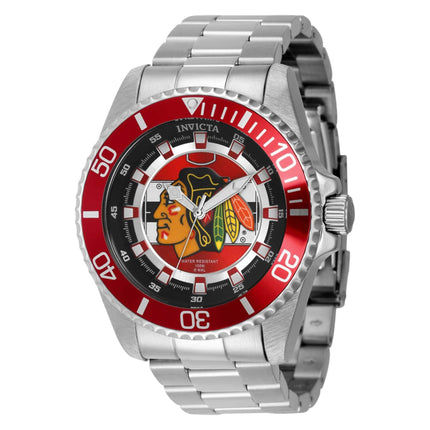 Invicta Men's Quartz Watch - NHL Chicago Blackhawks Silver Tone Bracelet | 42234 ,