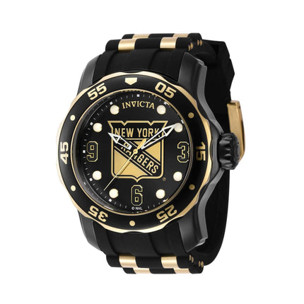 Invicta Men's Quartz Watch - NHL New York Rangers Gold and Black Dial Strap | 42324 ,