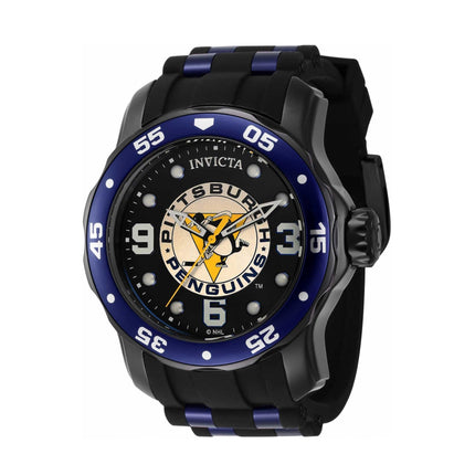 Invicta Men's Quartz Watch - NHL Pittsburgh Penguins Black and White Dial | 42646 ,