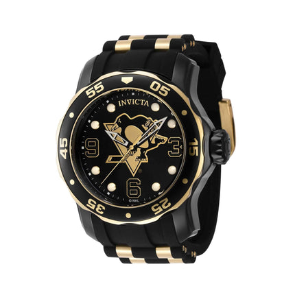 Invicta Men's Quartz Watch - NHL Pittsburgh Penguins Gold and Black Strap | 42322 ,