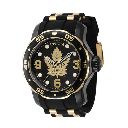 Invicta Men's Quartz Watch - NHL Toronto Maple Leafs Gold and Black Strap | 42326 ,