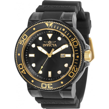 Invicta Men's Quartz Watch - Pro Diver Black and Gold Tone Bezel Strap | 32337 ,