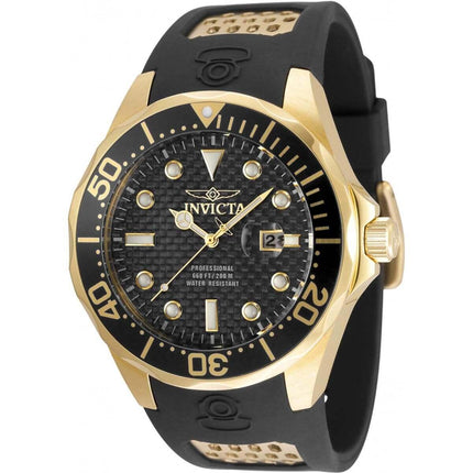 Invicta Men's Quartz Watch - Pro Diver Black Dial Polyurethane Strap Date | 36553 ,