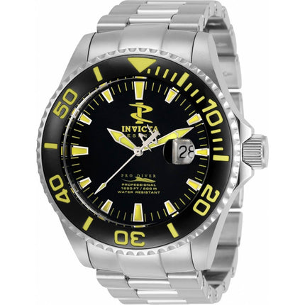 Invicta Men's Quartz Watch - Pro Diver Black Dial Stainless Steel Bracelet | 34784 ,