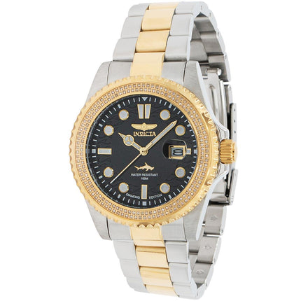 Invicta Men's Quartz Watch - Pro Diver Black Dial TT Stainless Steel Bracelet | 37972 ,