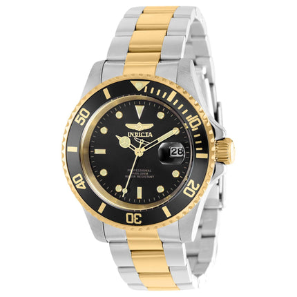 Invicta Men's Quartz Watch - Pro Diver Black Dial Two Tone Bracelet | 37158 ,