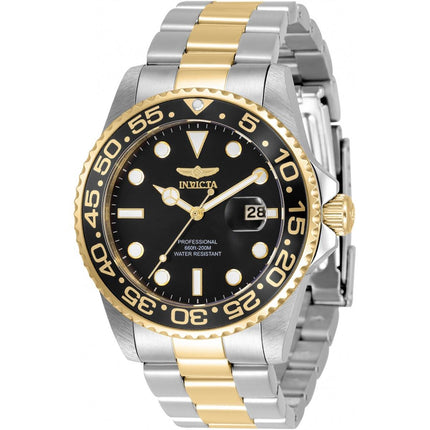 Invicta Men's Quartz Watch - Pro Diver Black Dial Two Tone Steel Bracelet | 33255 ,