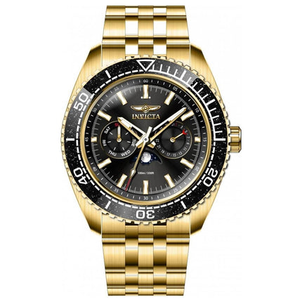 Invicta Men's Quartz Watch - Pro Diver Black Dial Yellow Gold Case Bracelet | 33561 ,