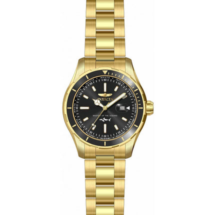 Invicta Men's Quartz Watch - Pro Diver Black Dial Yellow Gold Steel Bracelet | 35593 ,
