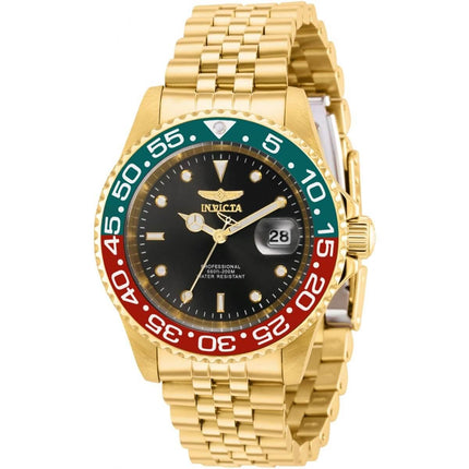 Invicta Men's Quartz Watch - Pro Diver Black Dial Yellow Gold Steel Bracelet | 36041 ,