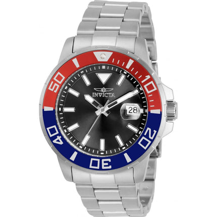 Invicta Men's Quartz Watch - Pro Diver Blue and Red Bezel Black Dial Bracelet | 30812 ,