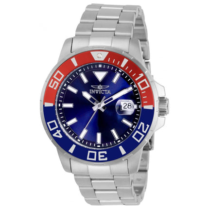 Invicta Men's Quartz Watch - Pro Diver Blue Dial Stainless Steel Bracelet | 30813 ,