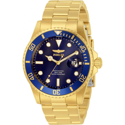 Invicta Men's Quartz Watch - Pro Diver Blue Dial Yellow Gold Steel Bracelet | 33270 ,