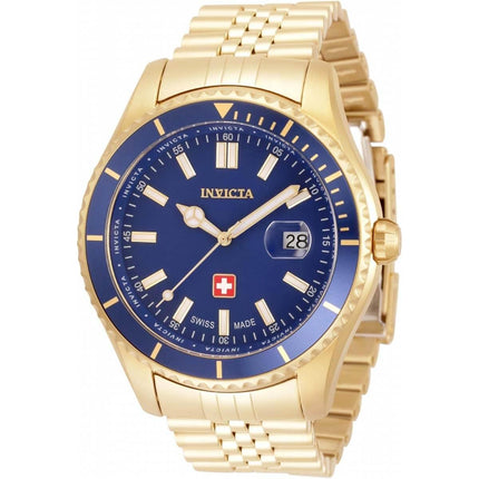 Invicta Men's Quartz Watch - Pro Diver Blue Dial Yellow Gold Steel Bracelet | 33440 ,