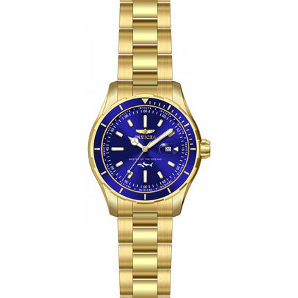 Invicta Men's Quartz Watch - Pro Diver Blue Dial Yellow Gold Steel Bracelet | 35594 ,