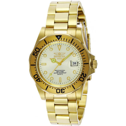 Invicta Men's Quartz Watch - Pro Diver Champagne Dial Yellow Gold Bracelet | 2155 ,