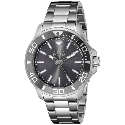 Invicta Men's Quartz Watch - Pro Diver Charcoal Dial Stainless Steel Bracelet | 21377 ,
