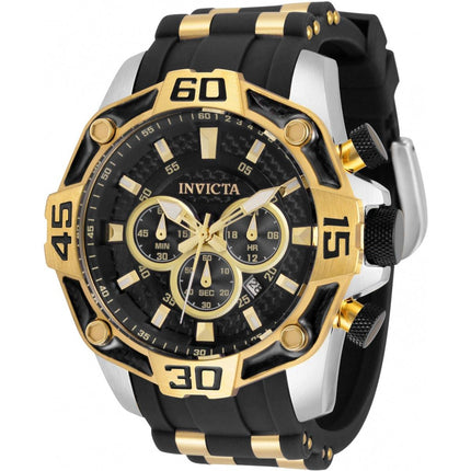 Invicta Men's Quartz Watch - Pro Diver Chrono Black and Gold Dial Bracelet | 33840 ,