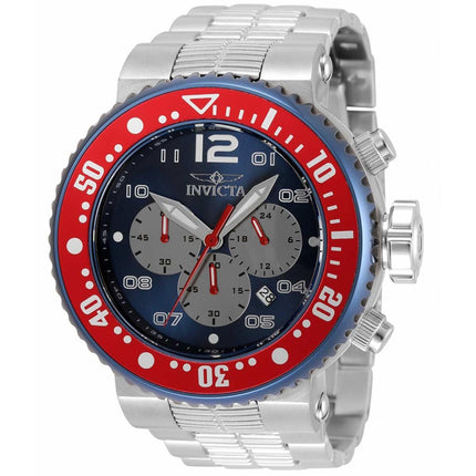 Invicta Men's Quartz Watch - Pro Diver Chrono Blue and Silver Dial Bracelet | 36590 ,