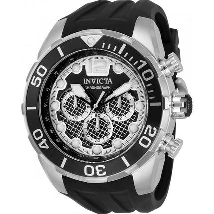 Invicta Men's Quartz Watch - Pro Diver Chronograph Black and Silver Dial | 33820 ,