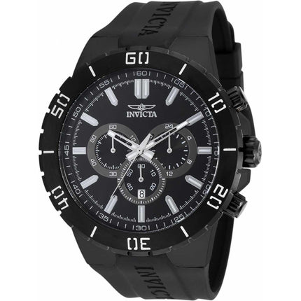 Invicta Men's Quartz Watch - Pro Diver Chronograph Black Dial Rubber Strap | 19200 ,