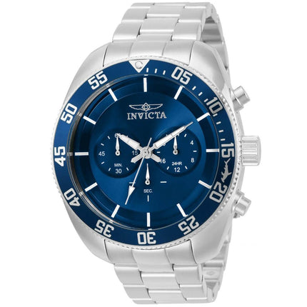Invicta Men's Quartz Watch - Pro Diver Chronograph Blue Dial Bracelet | 30055 ,
