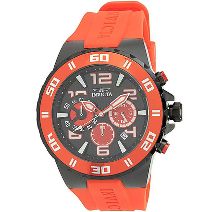 Invicta Men's Quartz Watch - Pro Diver Chronograph Date Red Rubber Strap | 37757 ,