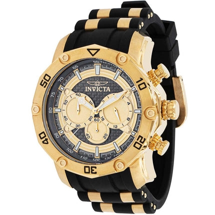 Invicta Men's Quartz Watch - Pro Diver Chronograph Grey and Gold Dial Strap | 37719 ,
