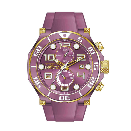 Invicta Men's Quartz Watch - Pro Diver Chronograph Purple Dial Rubber Strap | 40656 ,