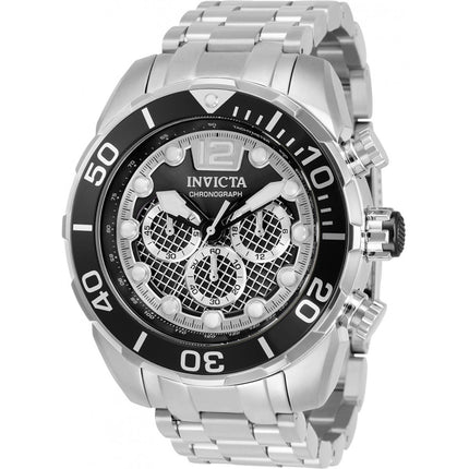 Invicta Men's Quartz Watch - Pro Diver Chronograph Silver Steel Bracelet | 33827 ,