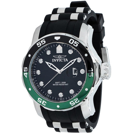 Invicta Men's Quartz Watch - Pro Diver Date Black Dial Steel and Rubber Strap | 39104 ,