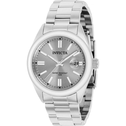 Invicta Men's Quartz Watch - Pro Diver Date Grey Dial Silver Steel Bracelet | 38474 ,