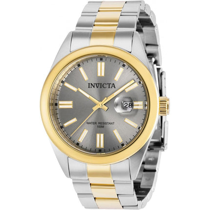 Invicta Men's Quartz Watch - Pro Diver Date Grey Dial Two Tone Steel Bracelet | 38467 ,
