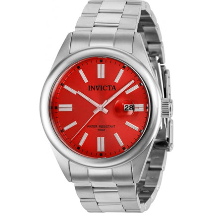 Invicta Men's Quartz Watch - Pro Diver Date Red Dial Stainless Steel Bracelet | 38456 ,