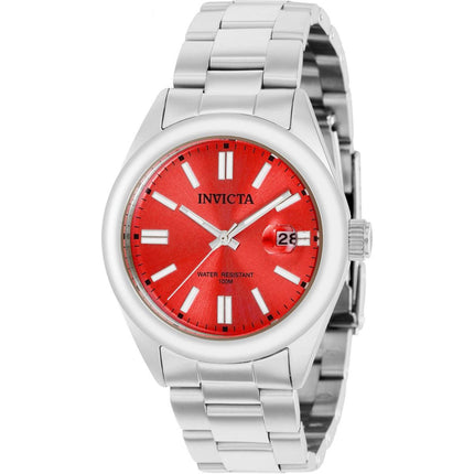 Invicta Men's Quartz Watch - Pro Diver Date Red Dial Stainless Steel Bracelet | 38475 ,