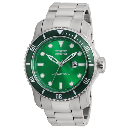 Invicta Men's Quartz Watch - Pro Diver Green Dial Stainless Steel Bracelet | 20096 ,