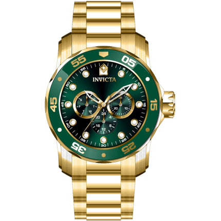 Invicta Men's Quartz Watch - Pro Diver Green Dial Yellow Gold Bracelet | 45727 ,