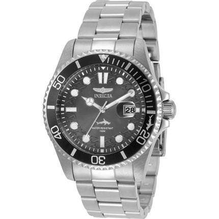 Invicta Men's Quartz Watch - Pro Diver Gunmetal Dial Stainless Steel Bracelet | 30806 ,
