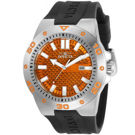 Invicta Men's Quartz Watch - Pro Diver Orange Dial Black Rubber Strap | 30962 ,