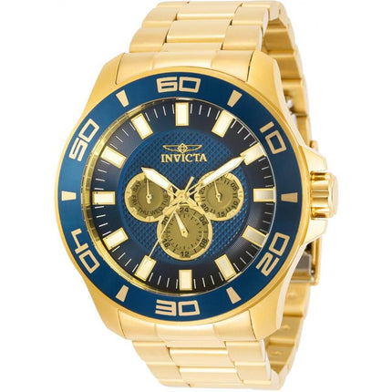 Invicta Men's Quartz Watch - Pro Diver Quartz Blue Dial Yellow Gold Bracelet | 30785 ,
