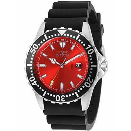 Invicta Men's Quartz Watch - Pro Diver Red Dial Black Rubber Strap | 32303 ,