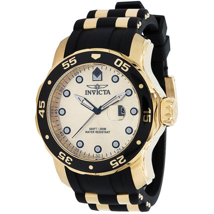 Invicta Men's Quartz Watch - Pro Diver Rotating Bezel Gold Dial Two Tone Strap | 39412 ,