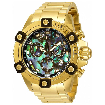Invicta Men's Quartz Watch - Reserve Abalone Dial Yellow Gold Case | 35556 ,