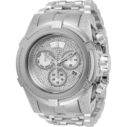 Invicta Men's Quartz Watch - Reserve Bolt Zeus Diamond Chrono Silver Dial | 32783 ,