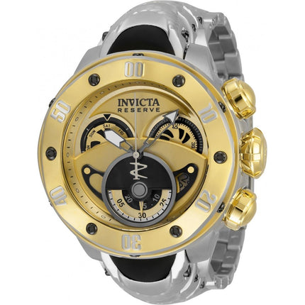 Invicta Men's Quartz Watch - Reserve Chronograph Black and Gold dial Bracelet | 33371 ,